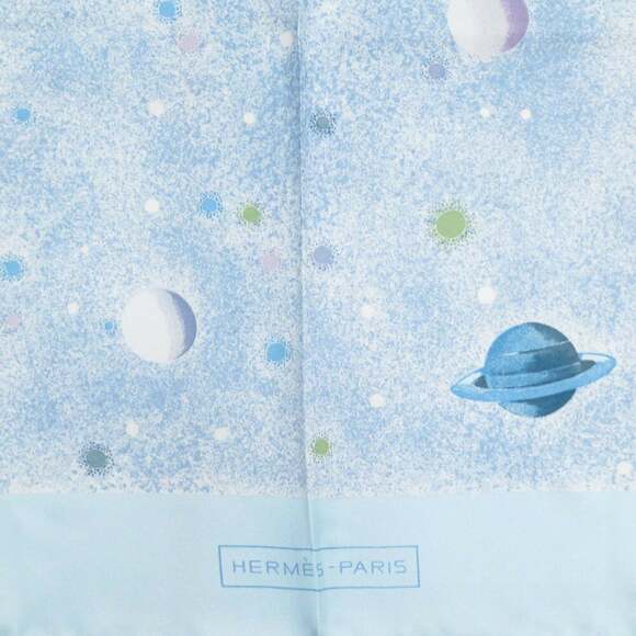 HERMES Blue Silk Scarf - Picture 4 of 5